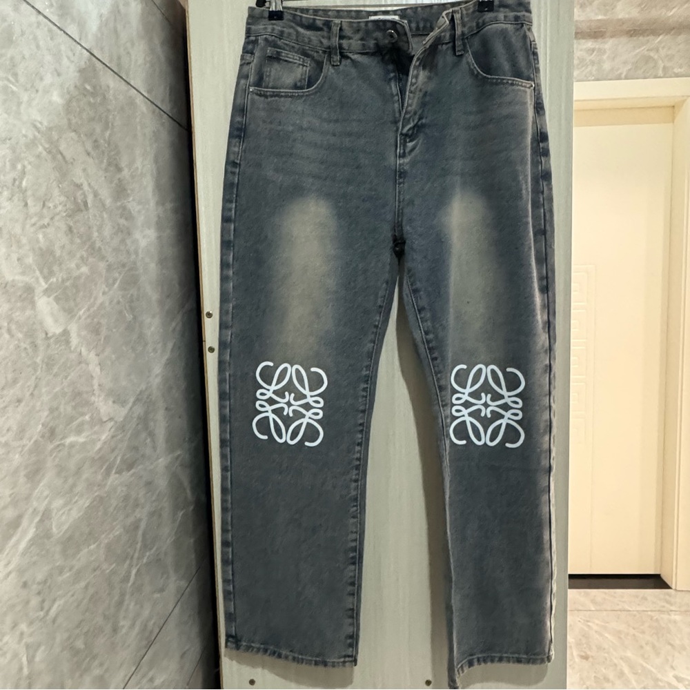 LOEWE Anagram Men's Denim Cropped Jeans